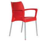 Sapphire Armchair Alu Leg - Red