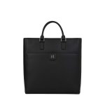 K monogram Leather Tote -black