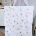 Fleece Blanket Minimalistic Dusty Pink And Biege Daisy Set
