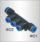 Pu Hose Fitting Manifold 6MM-4MM