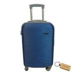 Smte Durable Elegance: Smart And Stylish Travel Abs Suitcase Small 55CM With Smte Keyring Blue With Keychain