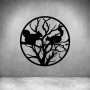 3 Squirrels On Branch In Circle - Matt Black / L 660 X H 660MM