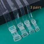 3 Pairs Transparent Bra Shoulder Straps Invisible Adjustable Underwear Straps Women's Lingerie & Underwear Accessories