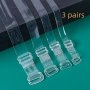 3 Pairs Transparent Bra Shoulder Straps Invisible Adjustable Underwear Straps Women's Lingerie & Underwear Accessories