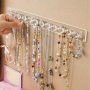 1pc Chic Acrylic Necklace Hanger With 12 Diamond-Shaped Hooks - Wall-Mounted Jewelry Organizer Perfect Gift For Women And Girls
