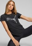 Puma Run Logo Short Sleeve Tee W - Black & Platinum Gray