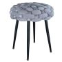 - Knot Cushion Stool - Plush Spandex - Chateau Grey