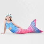 3 Piece Kids Blue And Pink Ombre Mermaid Bikini GB32 - 150