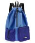 Wandf Swim Bag Mesh Drawstring Backpack With Wet Pocket Beach Bag For Swimming Pool Gym Workout Men And Women Blue