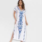 Women's White Tidal Beach Cover-up