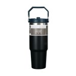 Zs - 890ML 300OZ Thermal Insulated Travel Mug With Carry Handle And Straw - White