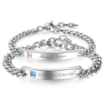 Armani Personalized Ladies Pink Cz Stainless Steel Bracelet Adjustable Size Ready In 3 Days