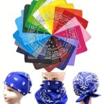 53.34 Cm Polyester Paisley Rock Street Hip-hop Bandana With Non-sweat-absorbing Decorative Quick-drying Design Ideal Choice For