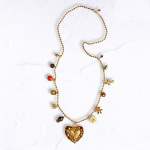 Multi Ball Long Necklace - Gold Free