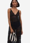 V-neck Bodycon Dress - Black