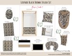Cot Duvet Bedding Leopard Black Brown Splash Set