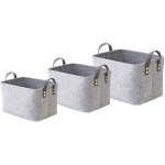 Fine Living Large Felt Storage Basket - Light Grey
