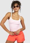 Premium Contrast Rib Strappy Vest - Baby Pink