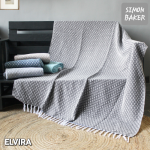 Simon Baker - Cotton Throw - Elvira Assorted Colours - Duck Egg