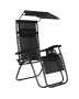 Sun Lounger Recliner Chair With Canopy Sunshade