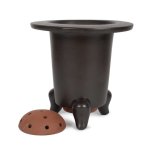 Japanese Orchid Containers - Matt Dark Chocolate Brown Glazed-large 180 W X 180MM H