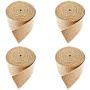 Craft 4PCS Natural Burlap Wired Jute Fabric Ribbon 1M X 15CM Special