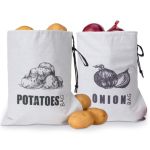 Togetrue Potato Onion Storage Bag Fabric Onion And Potatoes Storage Bag Washable Garlic Potatoes Onions Keeper With Drawstring F