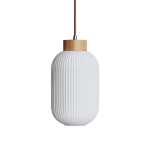 Ruiz Wood And Glass Vertical Pendant Light White
