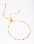 Goldair Gold Plated Cubic Zirconia Teardrop Toggle Bracelet