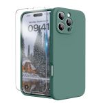 Siliconecase & Screenprotector Compatible Withiphone 12PROMAX-MIDNIGHTGREEN