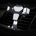 Universal Metal Gravity Car Phone Holder Silver