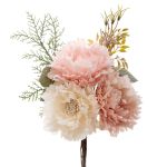 Artificial Cream pink Peony Bouquet