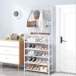 Zs - Multi-purpose Shoe And Coat Rack - White