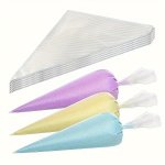 50 100PCS Disposable Piping Bags 30.48CM Anti-burst Pastry Bags Tieless Icing Piping Bag For Cake Cream Frosting And Cookie Deco
