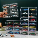 1PC 1 64 Scale Toy Cars Acrylic Display Case - Crystal Display Shelf Showcase Cabinet Display Box For MINI Toy Car&figures 8 Com