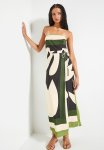 Superbalist Linen Look Bandeau Midi Wrap Dress - Organic Scarf Green