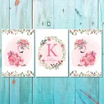 Girls: Set Of 3 - Floral Flamingo - 3 X A2