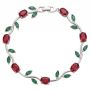 Crystal Flower Leaf Link Bracelet For Women Jewellery For Lover Mom Friends