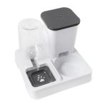 Shengquanhao Automatic Discovering Smooth Anti-reversal Surface Easily Cleaning 2 In 1 Material And Waterer Set Double Bowl Grey