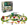 227 Pieces Dinosaur Toys Flexible Race Track Playset With Electric Rail Car