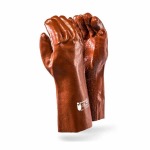 Brown Rough Pvc Gloves 35CM Elbow