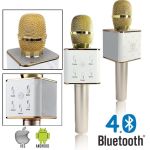 Gold Bluetooth Microphone With Built-in Speaker