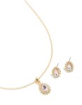 Goldair Gold Lilac Diamante Pear Necklace & Earrings Set