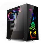 Redragon Steeljaw Rgb Sync Tempered Glass FRONT SIDE|2 X Rgb Fan|atx micro ATX|370MM Gpu Black