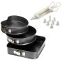 3 Pieces Springform Cake Mould With Icing Syringe Set