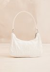 Cream Ruched Row Shoulder Bag - Cream
