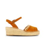 Woven Ankle Strap Wedge -tan