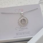 K15 - Stunning Initial Letter Necklace On Personalized Card Silver Cz Stainless Steel - L Initial - CB0111337