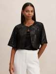 Sasha Sequin Cape - M-l Black