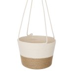 Mia Melange - Large Hanging Planter - Jute White & Tan - 21CM
